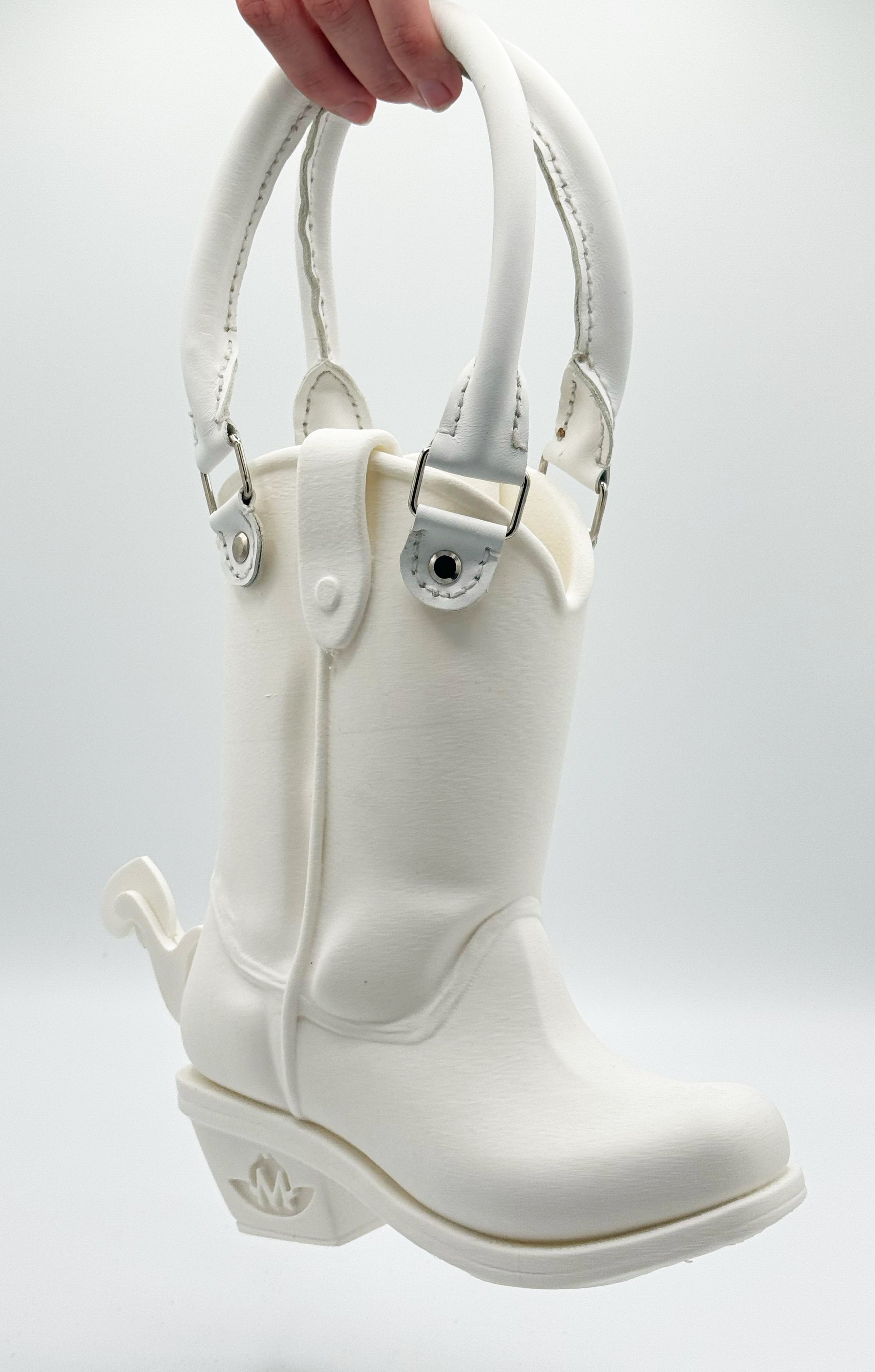 Cowboy Boot Bag / White