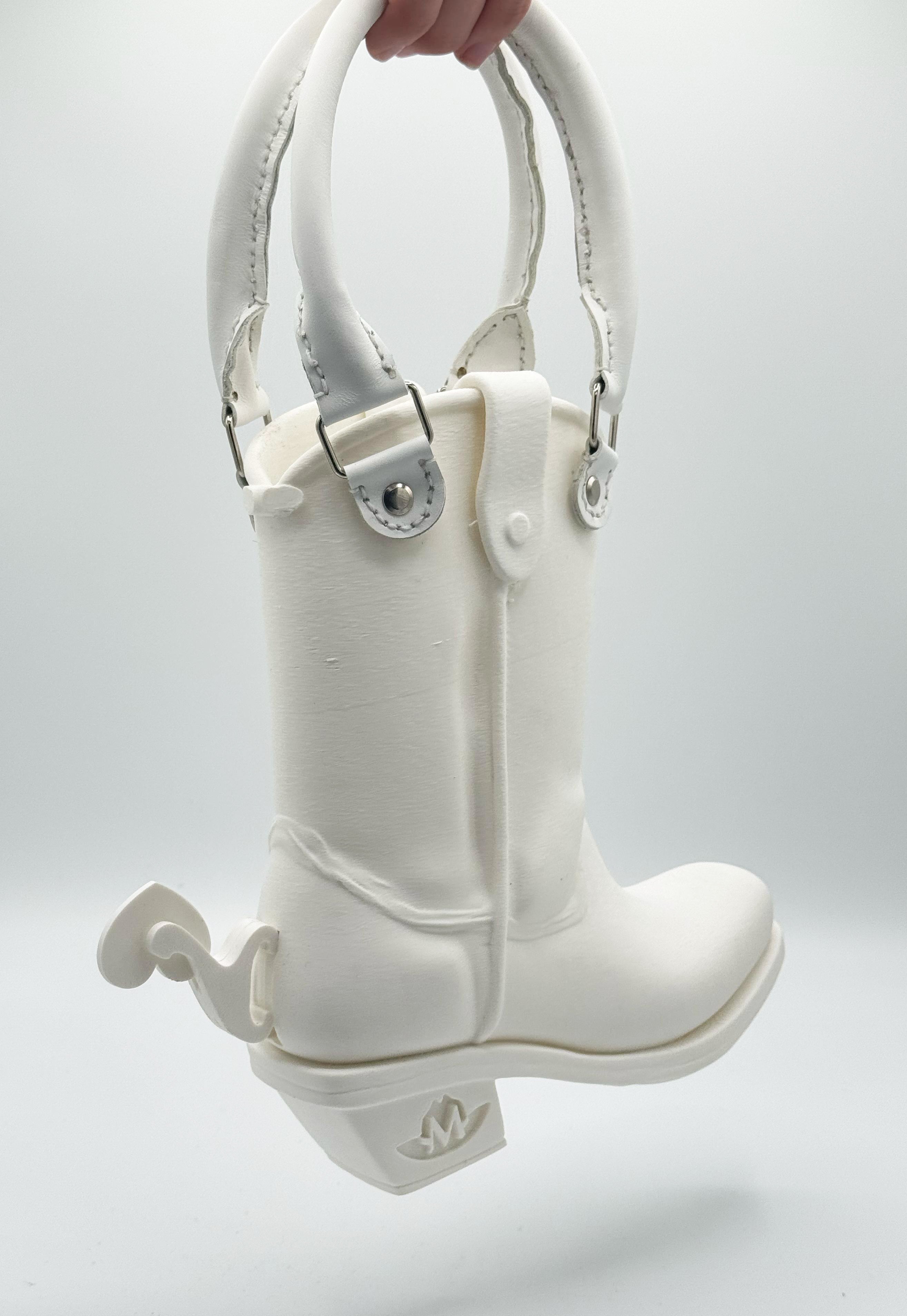 Cowboy Boot Bag / White
