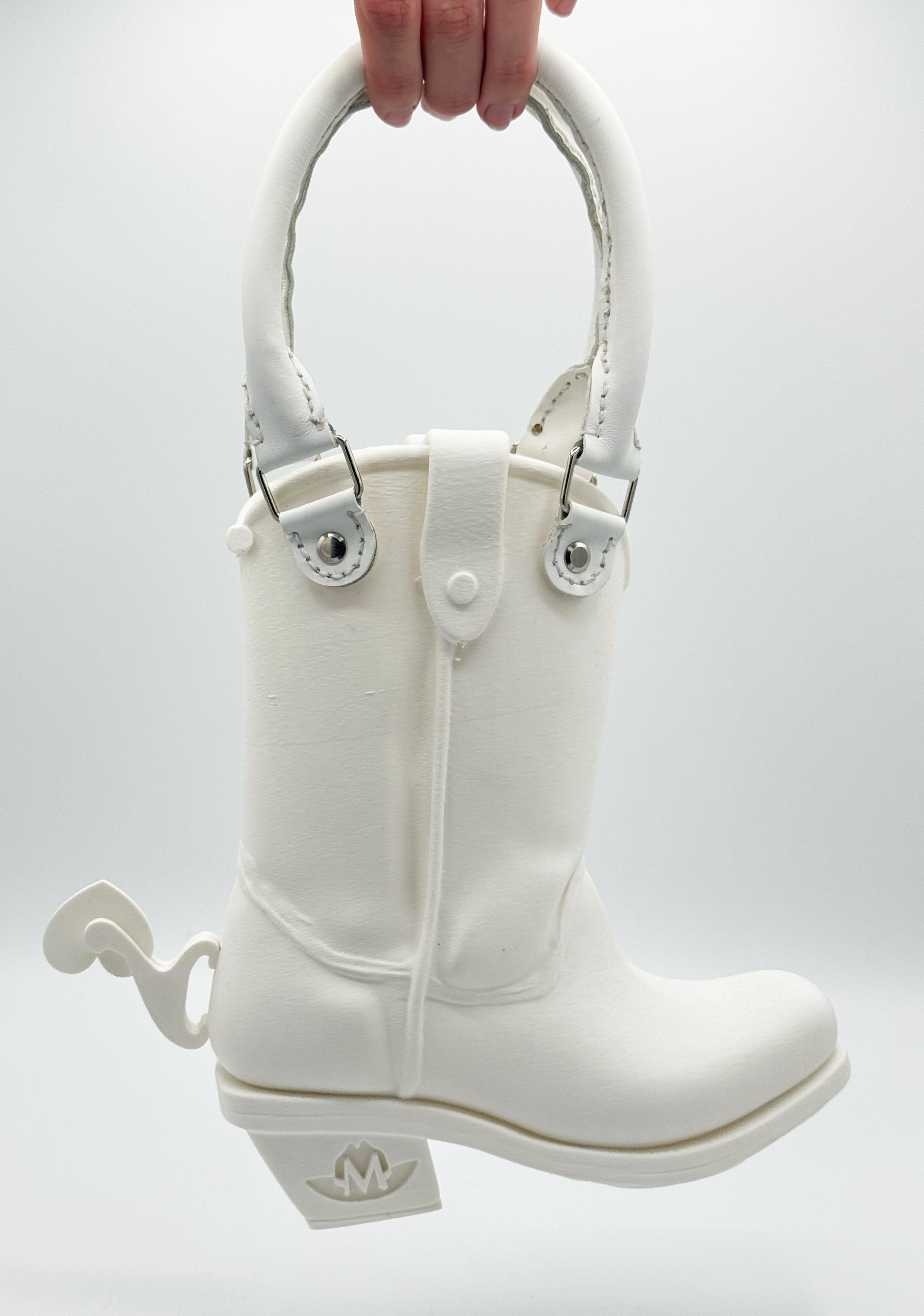 Cowboy Boot Bag / White