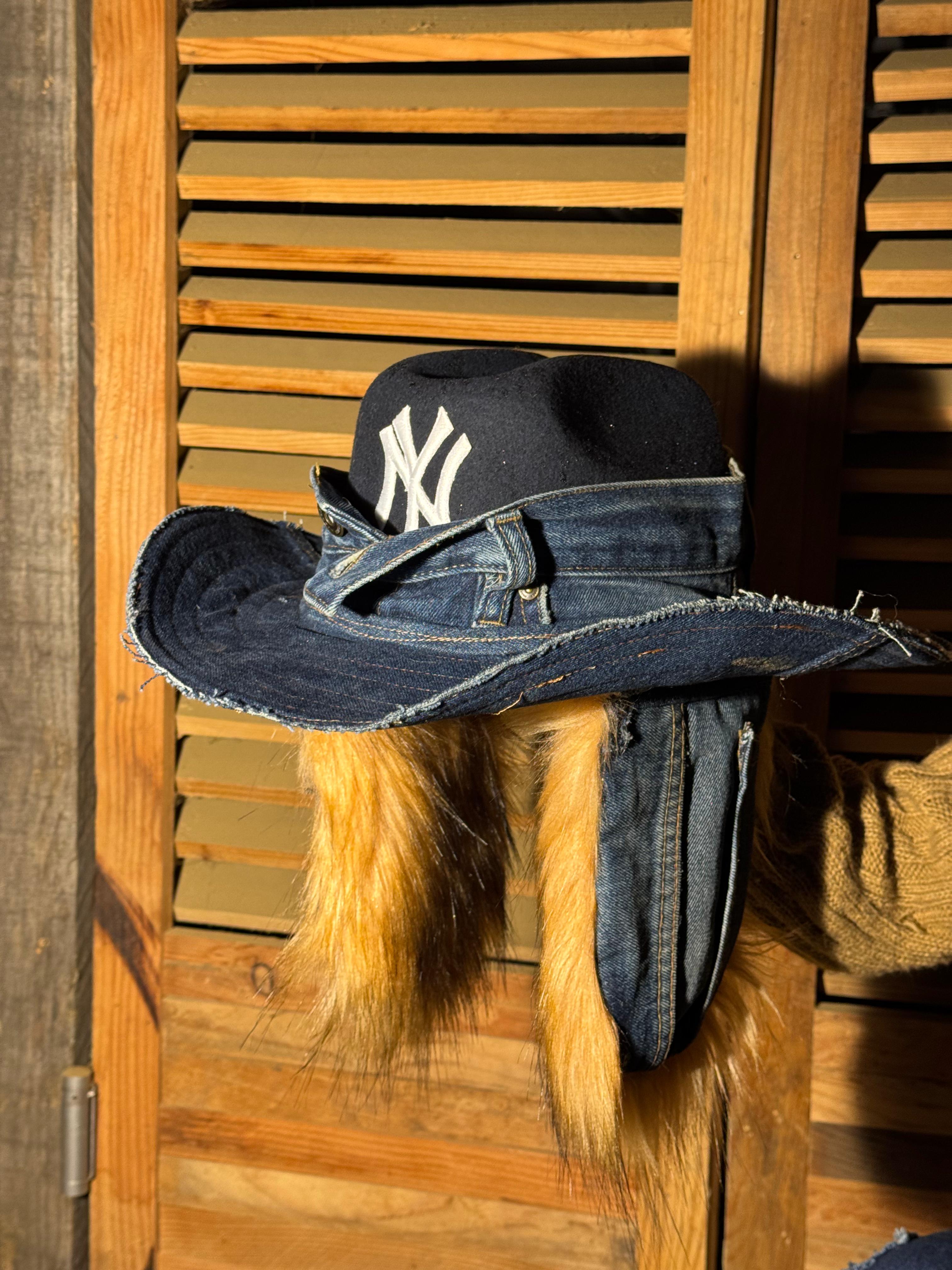 Cowboy Hat / Denim NY  Fox Fur Black