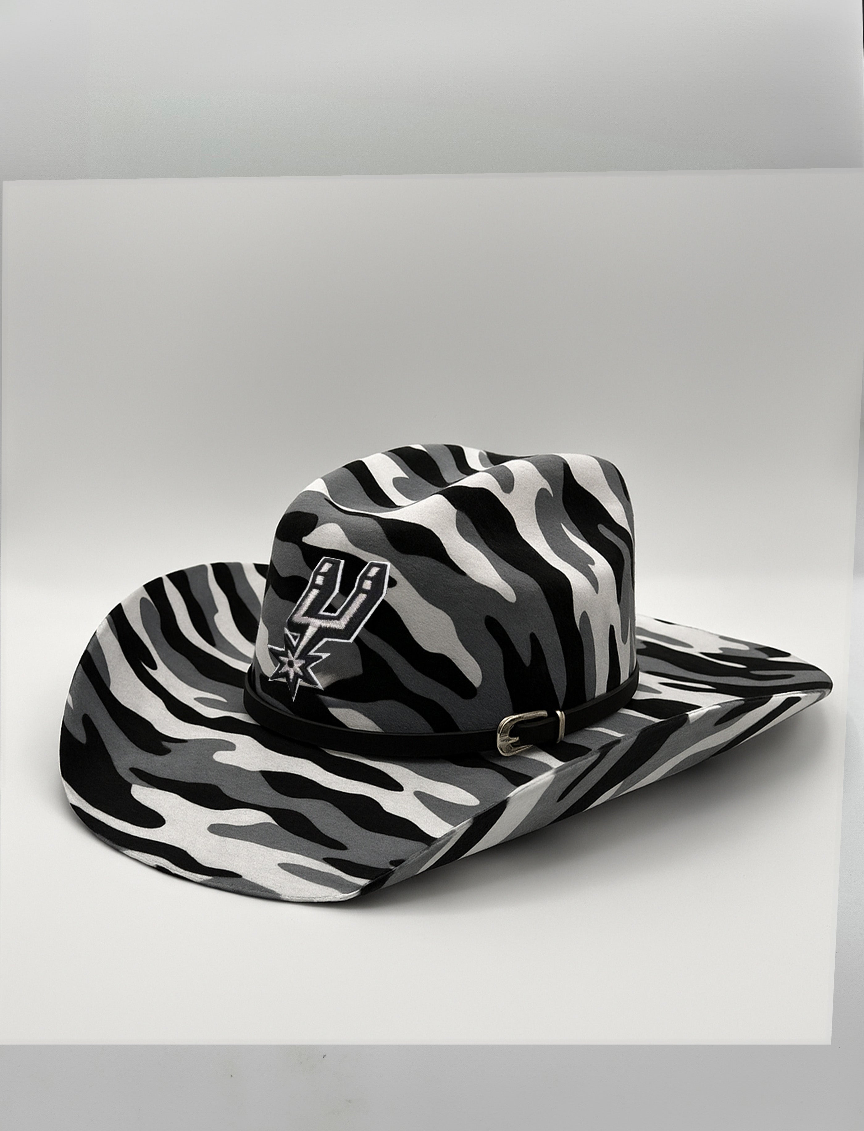Custom Cowboy hat / NY / Black and White Camo /