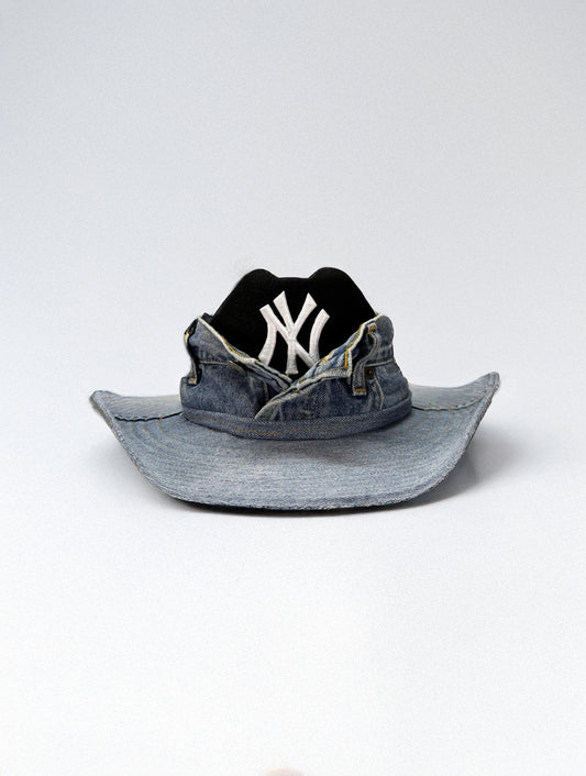 Custom Cowboy hat / W / Black Base / Denim