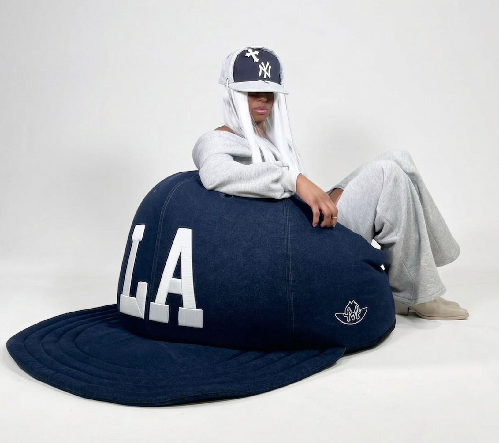 FITTED XL BEAN BAG – / 1 OF 1 / DENIM /  LOS ANGELES