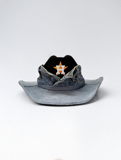 Custom Cowboy Hat / Texas Teams / Black - Denim/