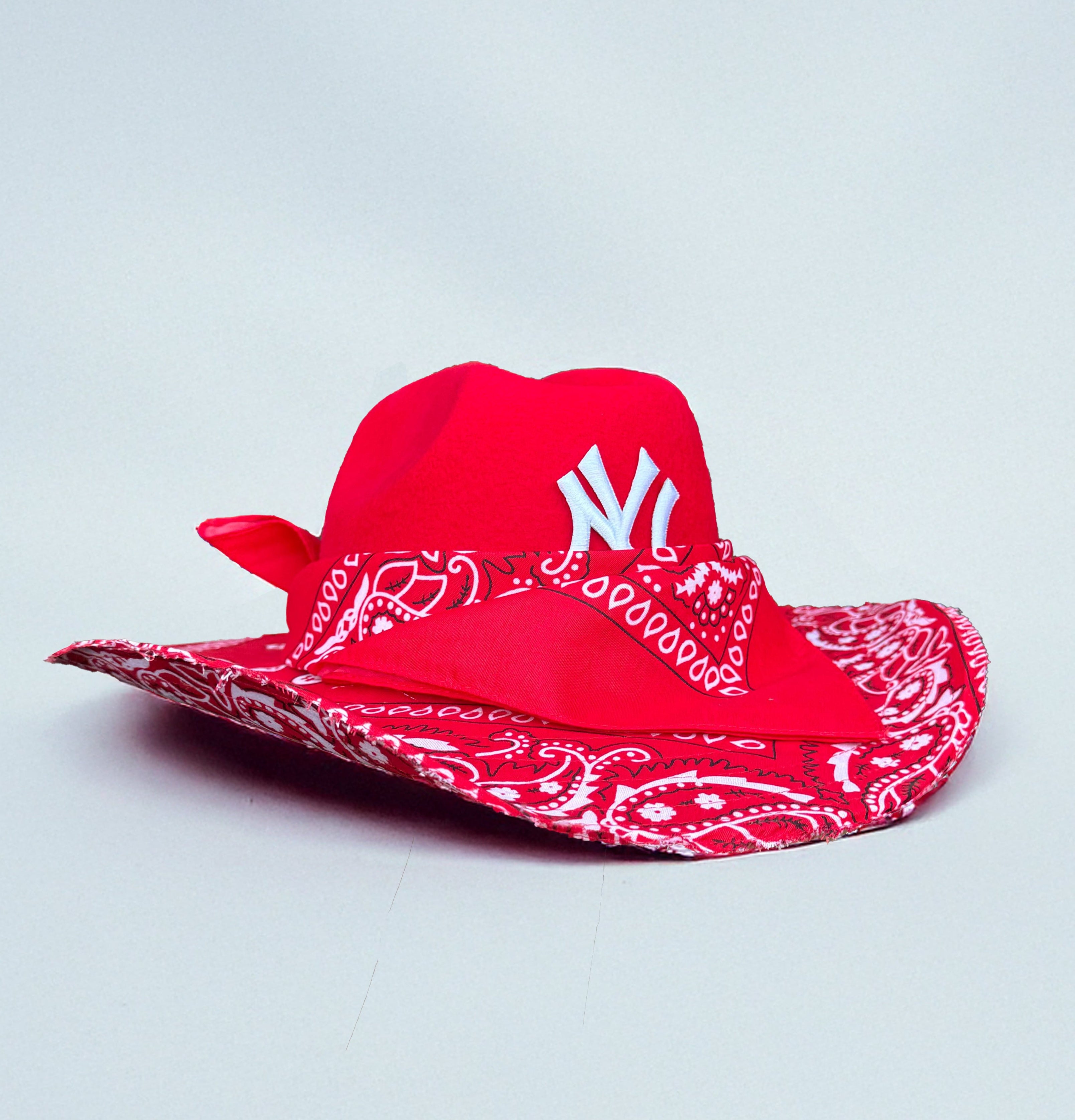 Custom Cowboy Hat / RED / Bandana NY