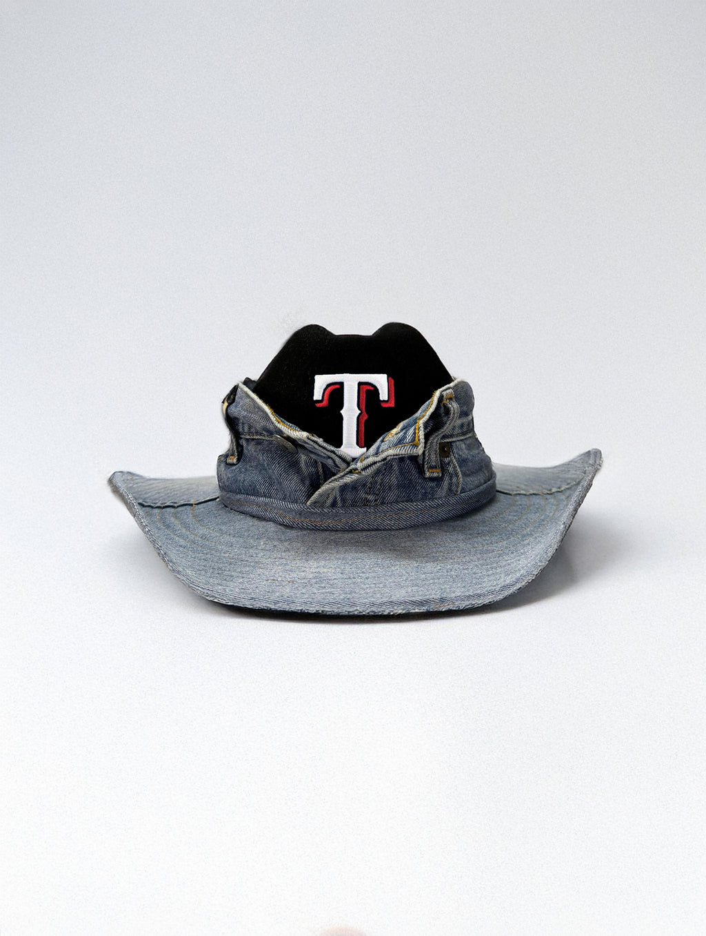Custom Cowboy Hat / Texas Teams / Black - Denim/