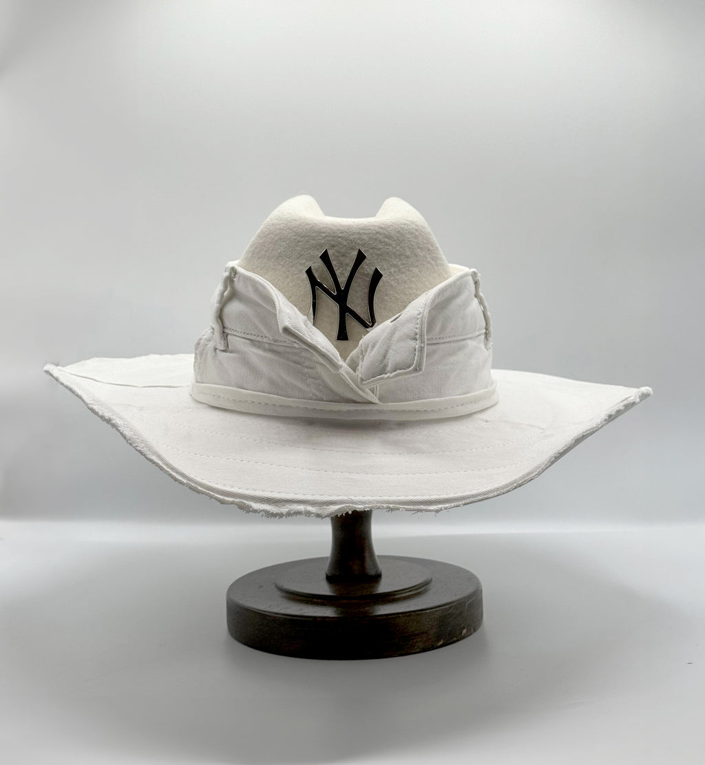 Custom Cowboy hat / NY / White Denim /