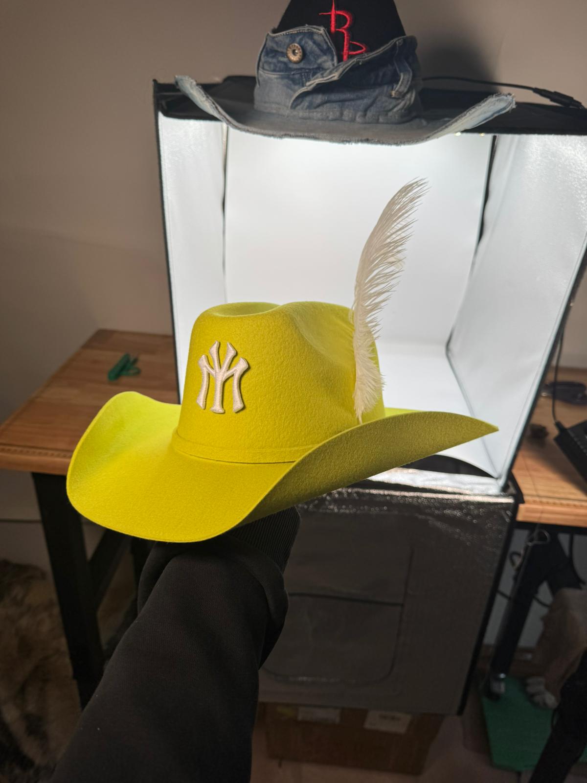 Custom Cowboy hat / LIME YELLOW / YM LOGO