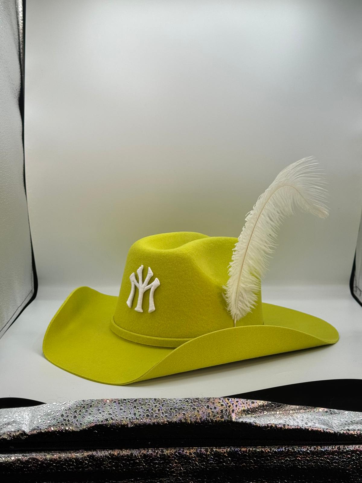 Custom Cowboy hat / LIME YELLOW / YM LOGO