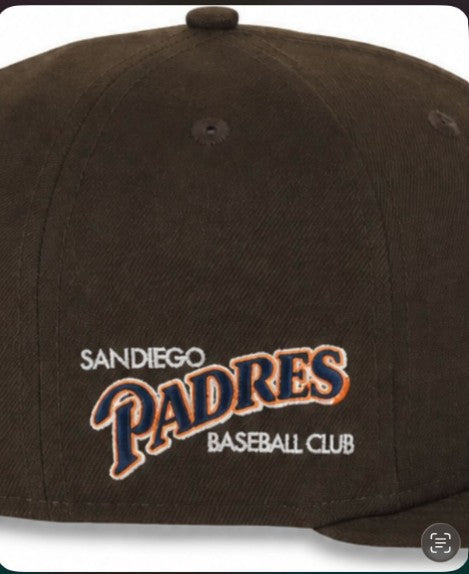FITTED XL BEAN BAG – /P BLUE ORANGE / BROWN CANVAS / SIDE LOGO PADRES/ GREY BRIM/