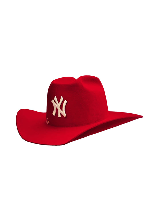 Custom Cowboy Hat /NY / RED - Denim/